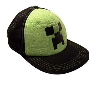 Mojang for Minecraft Youth Adjustable Black Green Creeper Hat Ball Cap One Size‎